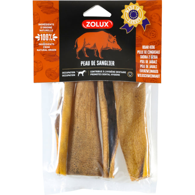 Friandises pour chien Sachet de Peau de Sanglier 15cm 100g