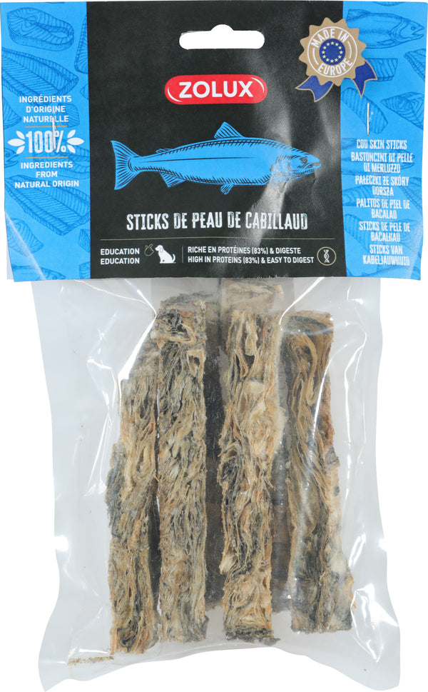 Sticks peau de Cabillaud pour Chien