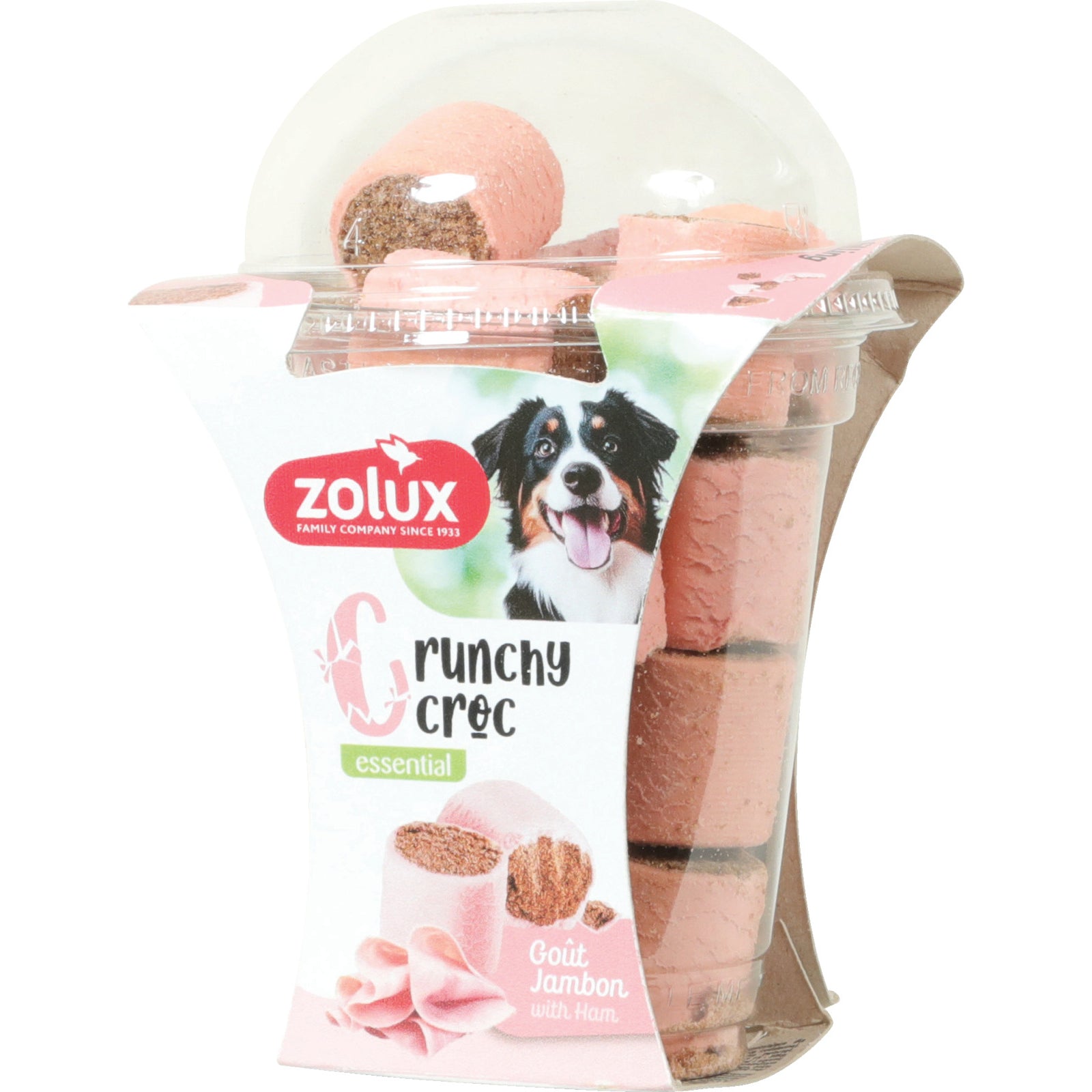 Box de Crunchy Croc Xl Jambon pour Chien par Zolux
