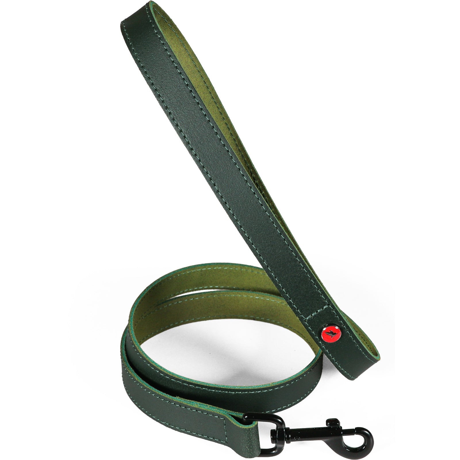 Laisse Cuir Classique Vert  Zolux