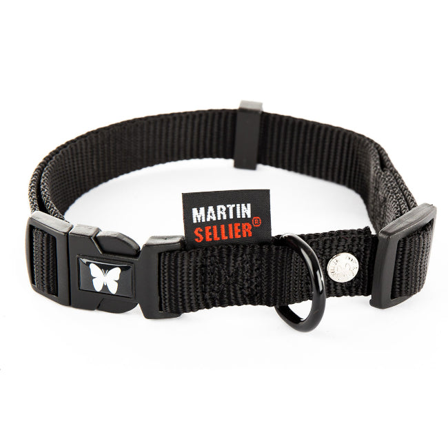 Collier Chien Nylon Reglable Noir