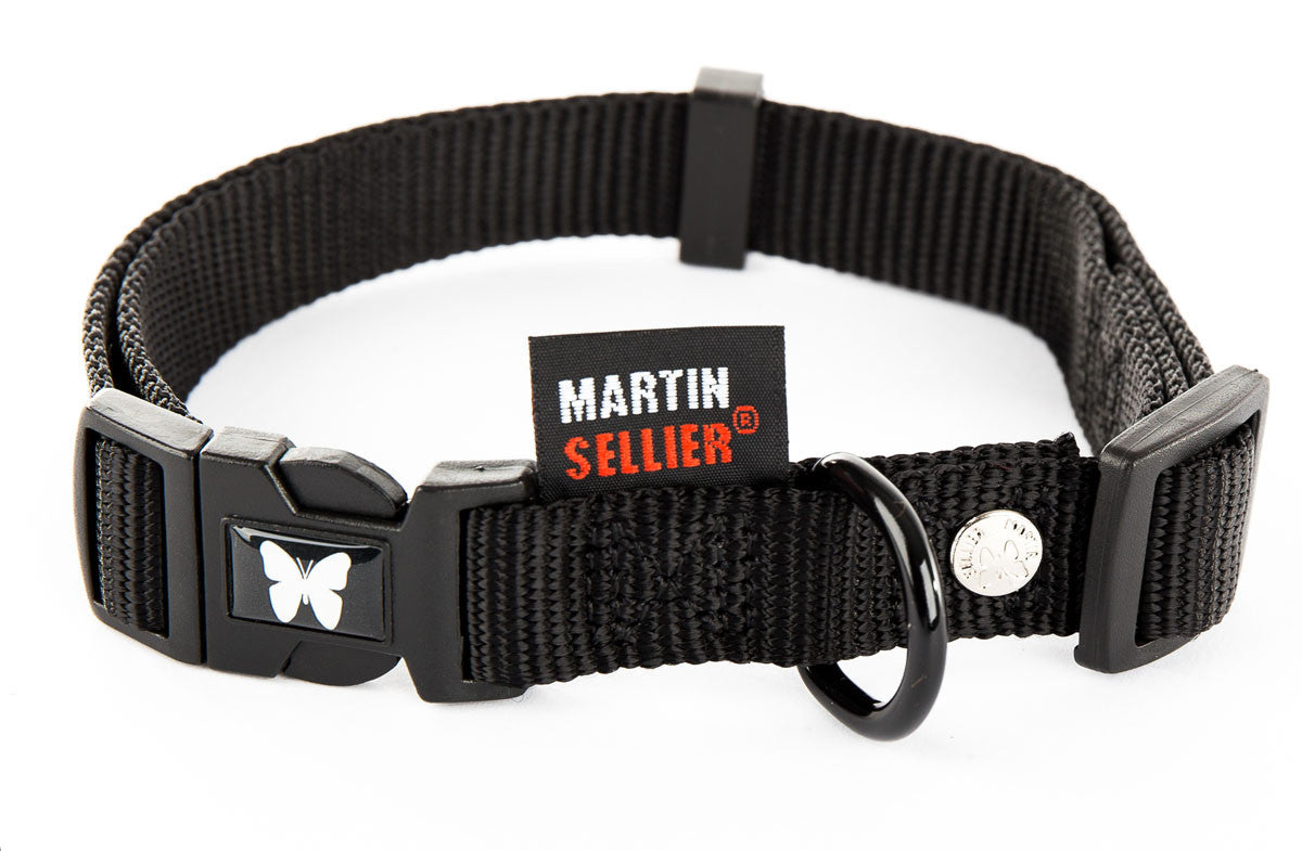 collier réglable noir pour chien