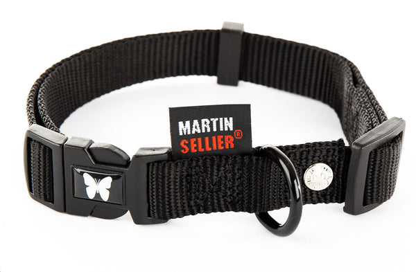collier réglable noir pour chien