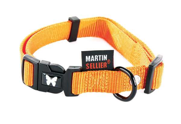 collier réglable orange pour chien