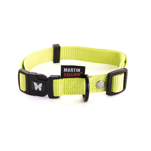 Collier Chien Nylon Reglable Vert