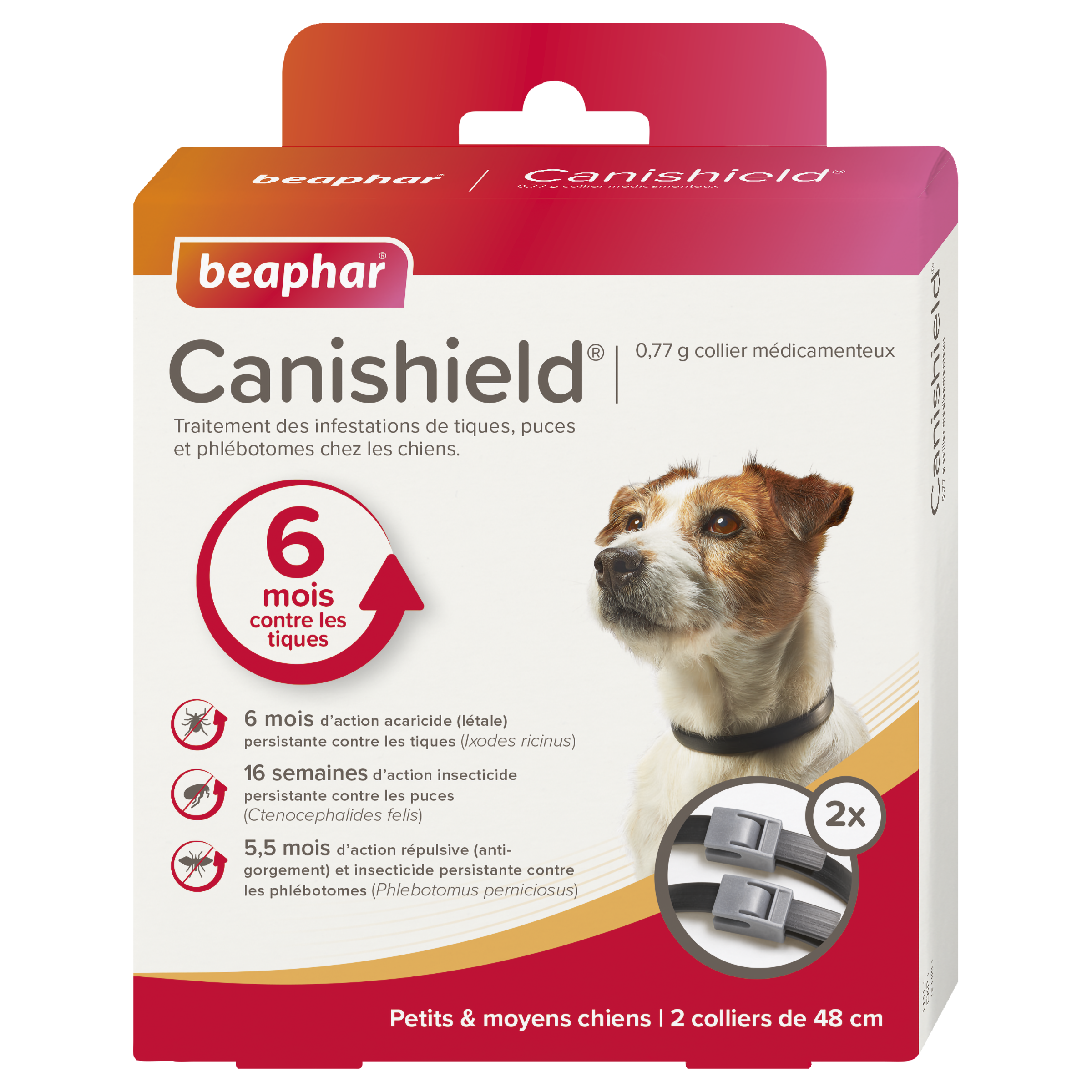 Lot de 2 colliers antiparasitaires pour petit et moyen chien Beaphar