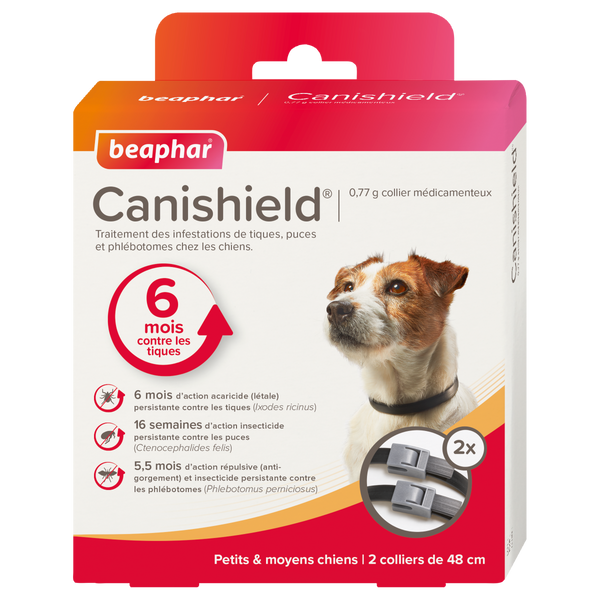 Lot de 2 colliers antiparasitaires pour petit et moyen chien Beaphar