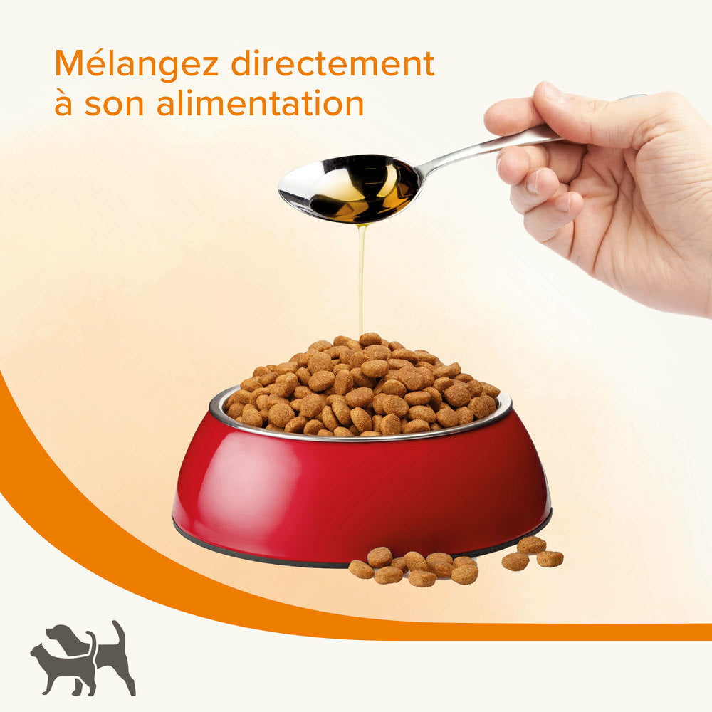 Mélangez l'huile de saumon à son alimentation