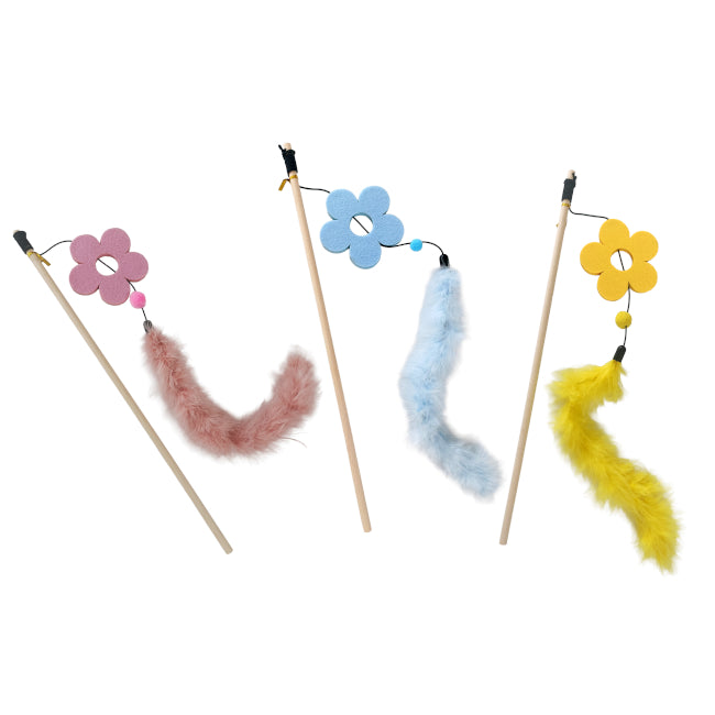 Canne à Peche pour chat fleur et boa de Wouapy