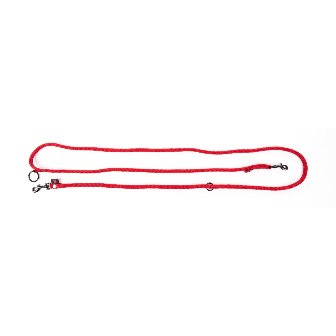 Laisse Nylon Ronde Multiposition rouge