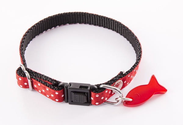 Collier Chat Pois rouge