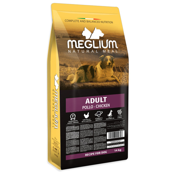 Croquettes pour chien adulte au Poulet Meglium 14kg