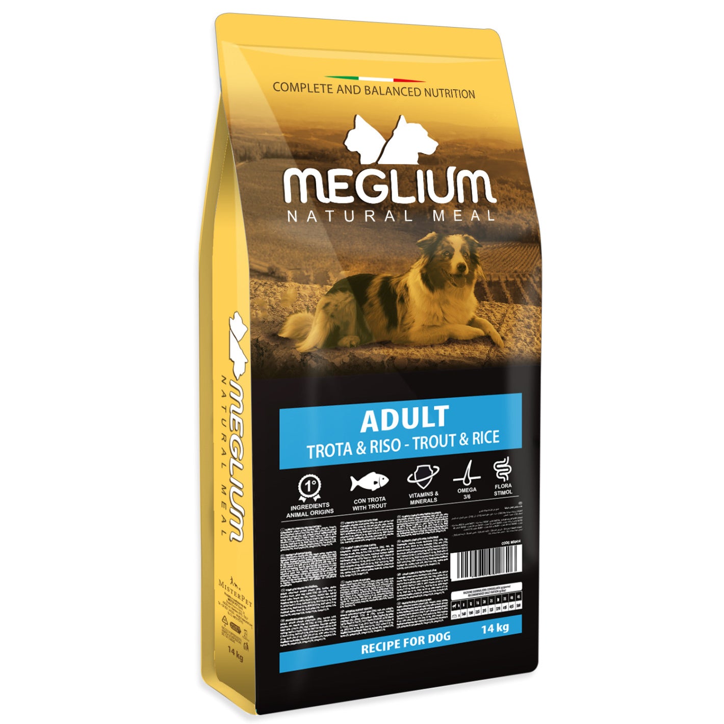 Croquette pour chien Meglium Adult Truite et Riz