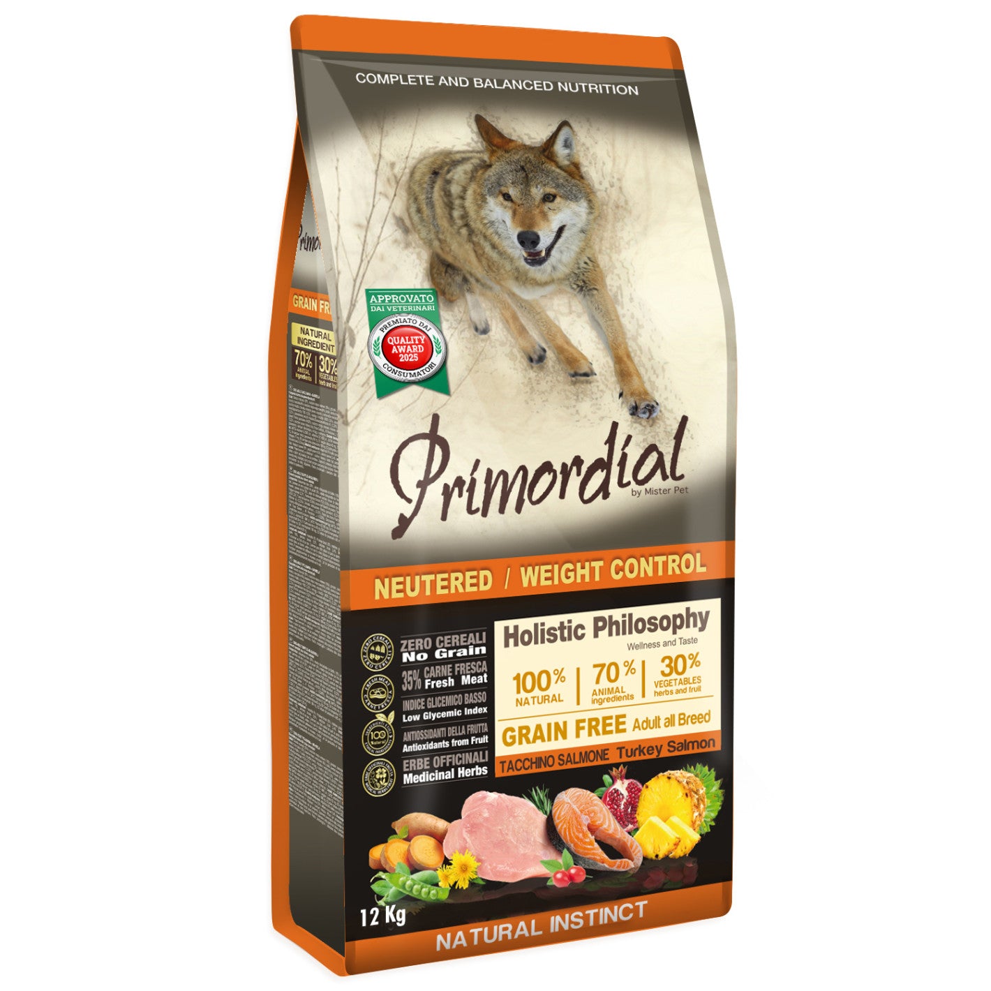 Croquettes Primordial Stérilisé Light Dinde et Saumon