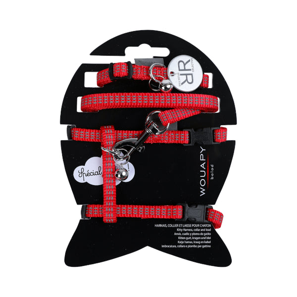 Harnais Avec Laisse Chat Protect Rouge