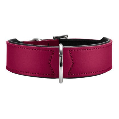 Collier Basic Cuir Framboise