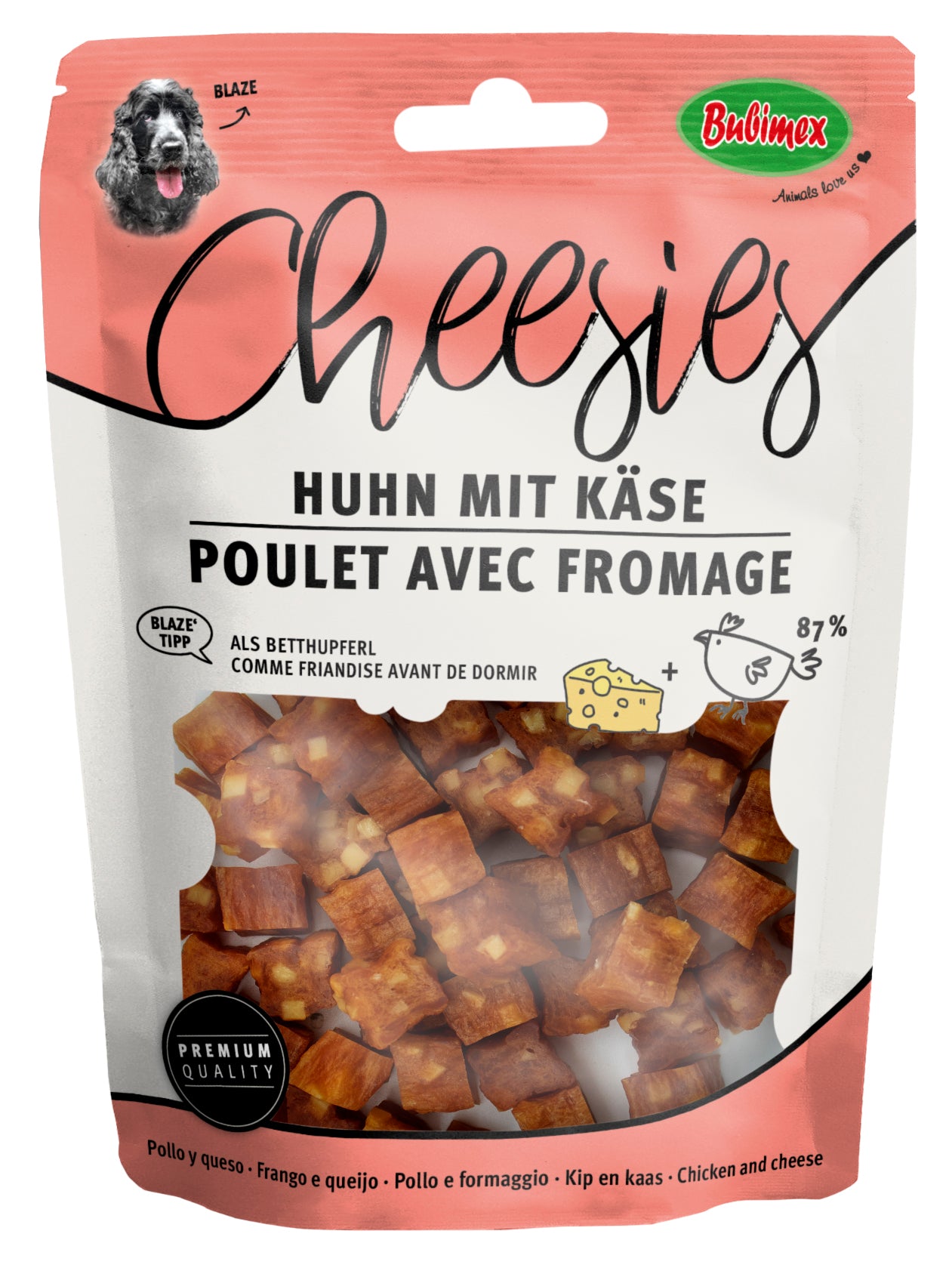 Cubes Poulet avec Fromage pour chien