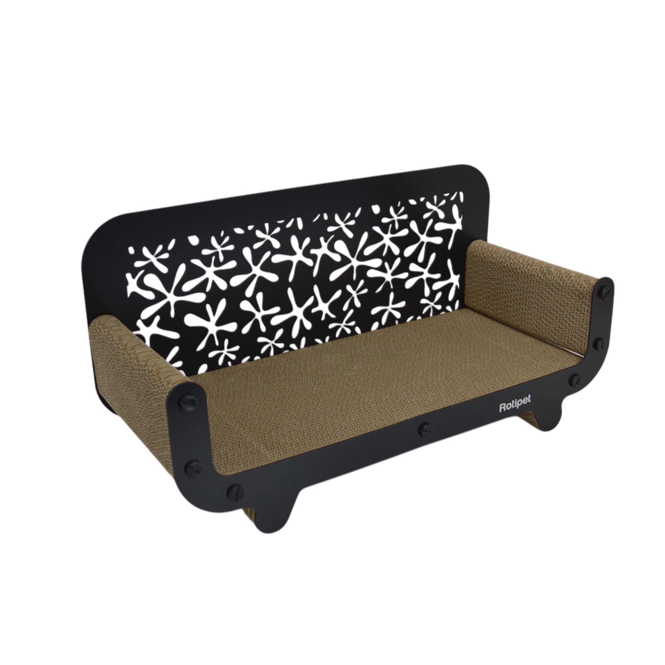 Grattoir Carton Stella MDF noir 59x30x25cm