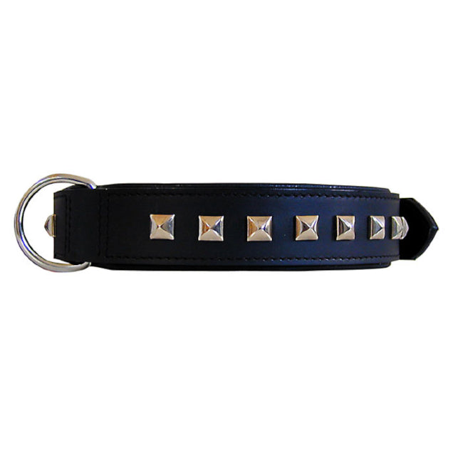 Collier Cuir Clous Noir