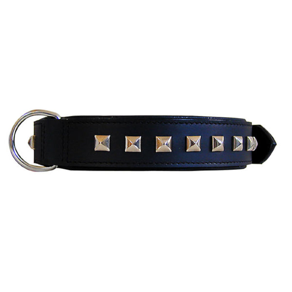 Collier Cuir Clous Noir