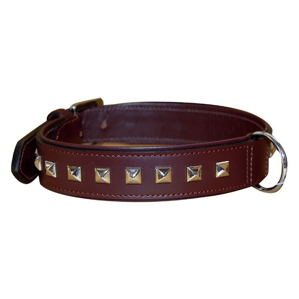 Collier Cuir Clous Marron Wouapy