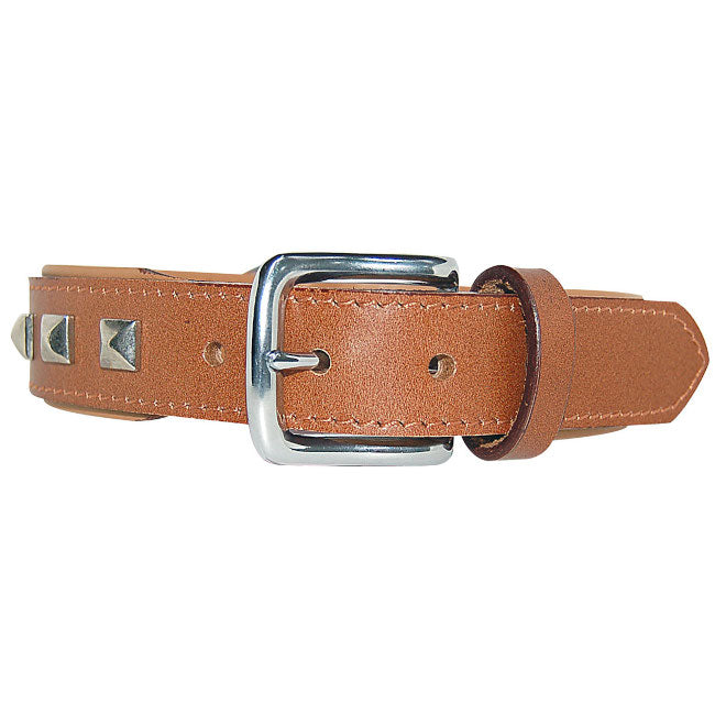 Collier Cuir Clous Naturel
