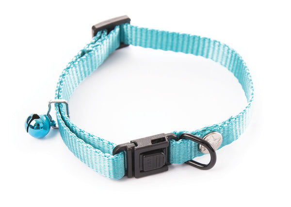 Collier pour chat en nylon turquoise 