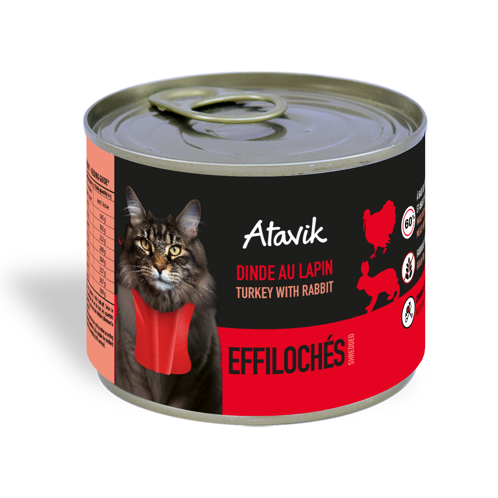 Effilochés de Dinde et Lapin Atavik pour Chat