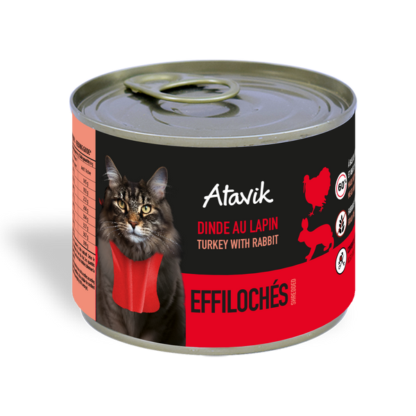 Effilochés de Dinde et Lapin Atavik pour Chat