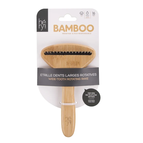Etrille Bamboo dents larges rotatives Hery