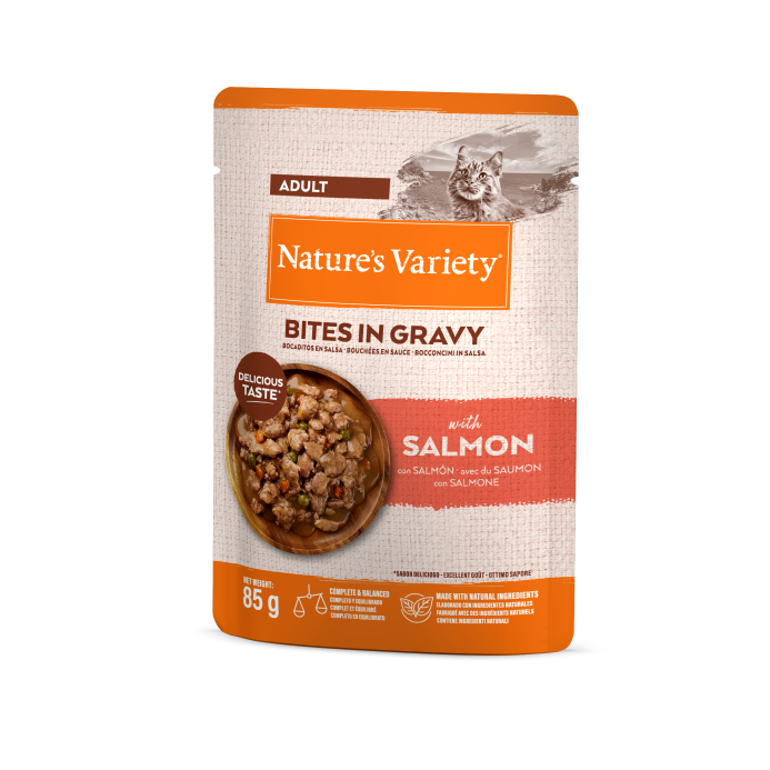 Bouchées en Sauce au Saumon pour Chat Nature's Variery