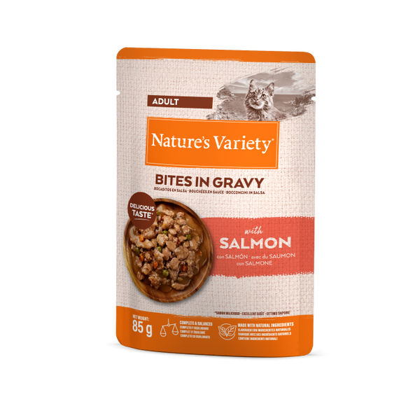 Bouchées en Sauce au Saumon pour Chat Nature's Variery