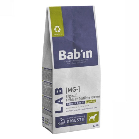 Sac de Croquettes Babin Lab Digestif MG- Agneau pour Chien 12kg