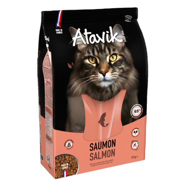 croquettes sans cereales saumon atavik chat