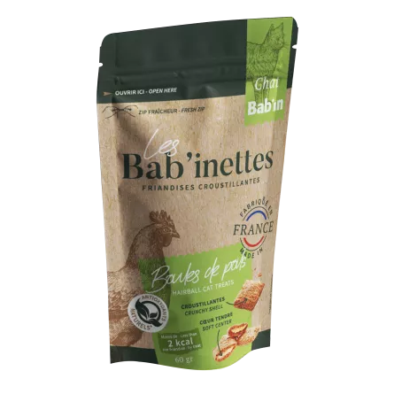 Sachet de Bab'inettes Boules de Poils Friandises pour chat 