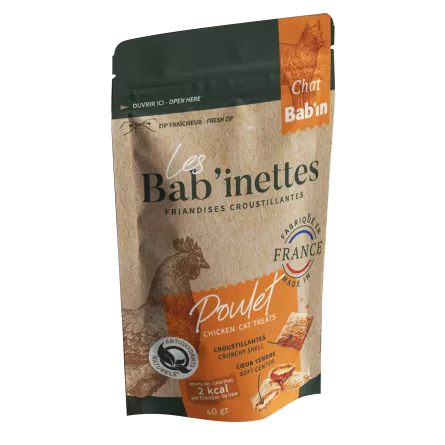 Sacjhet de friandises pour Chat Bab'inette au poulet