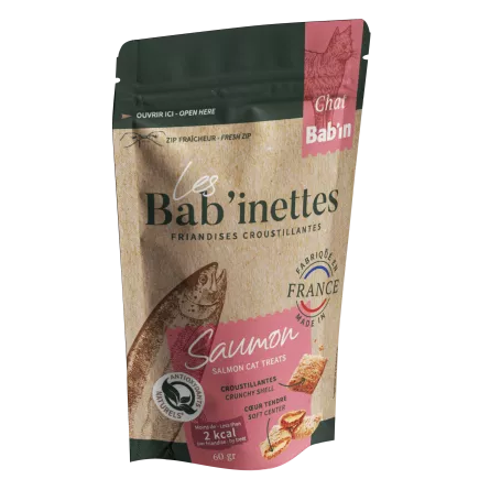 Sachet de friandises pour chat Bab'inette au Saumon