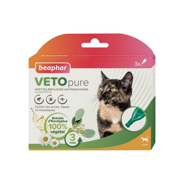 VETOpure Pipettes Répulsives Anti-Parasitaires Eucalyptus pour Chat