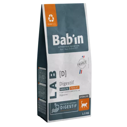 Croquette LAB Digestif Poulet Babin pour Chats