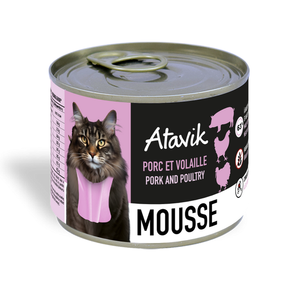 Mousse Porc et Volaille pour chat Atavik