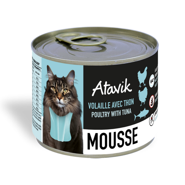 Mousse Volaille et Thon Atavik pour chat 200g