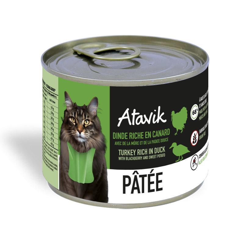 Pâtée Dinde et Canard Atavik pour Chat