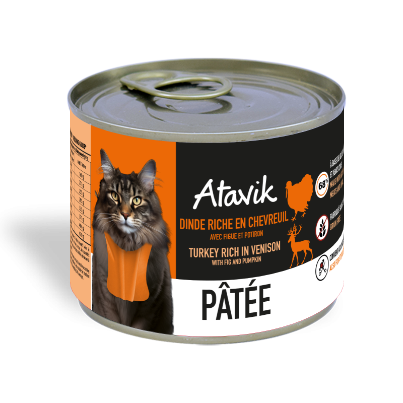 Pâtée Dinde Chevreuil Atavik pour Chat