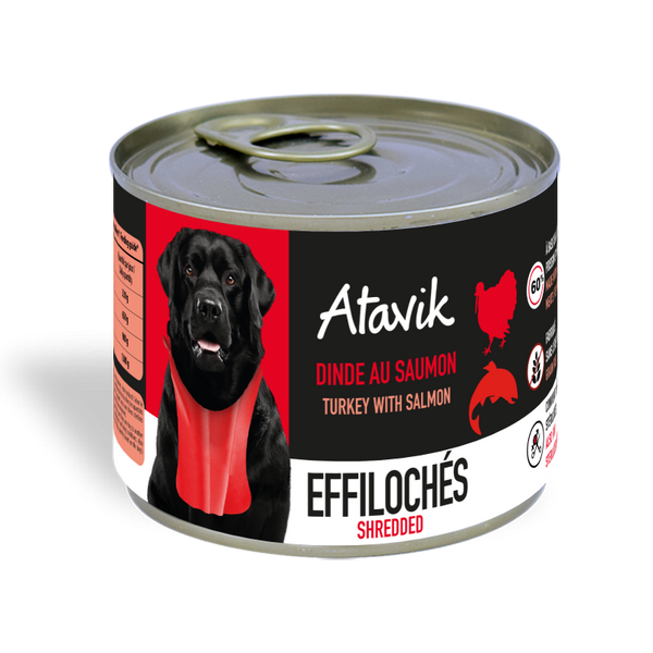 Effilochés Dinde et Saumon -Chien 200g