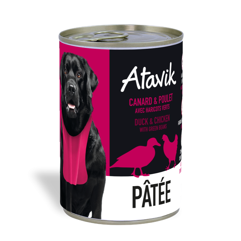 Pâtée Canard et Poulet 400g Atavik