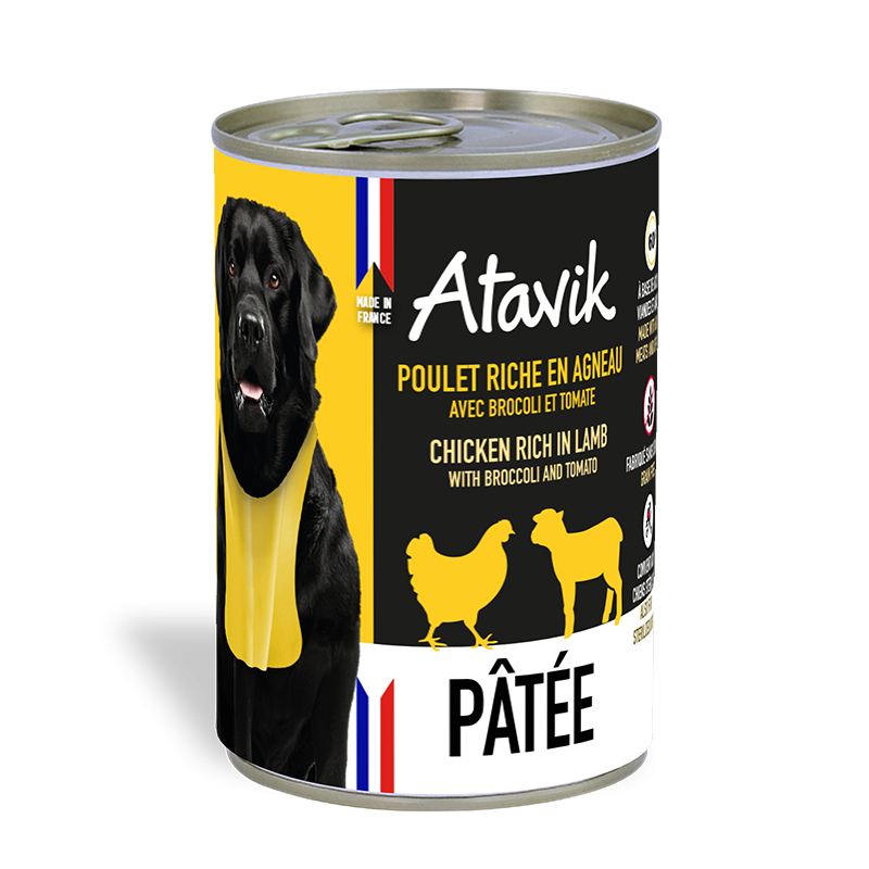 Patée au Poulet et Agneau Atavik pour chien