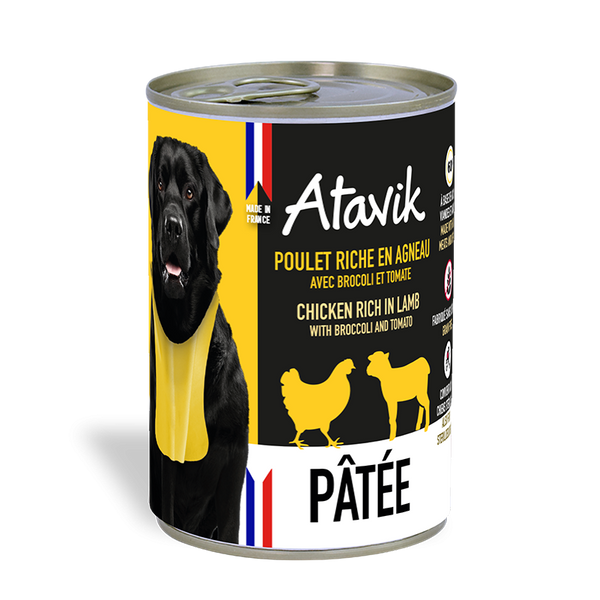 Patée au Poulet et Agneau Atavik pour chien