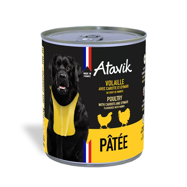 Pâtée à la Volaille pour chien 800g Atavik