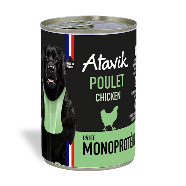 Pâtée MonoprotéIne au Poulet pour Chien 400g Atavik