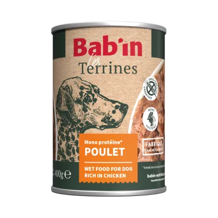 Terrine  au poulet pour chien 400g Babin